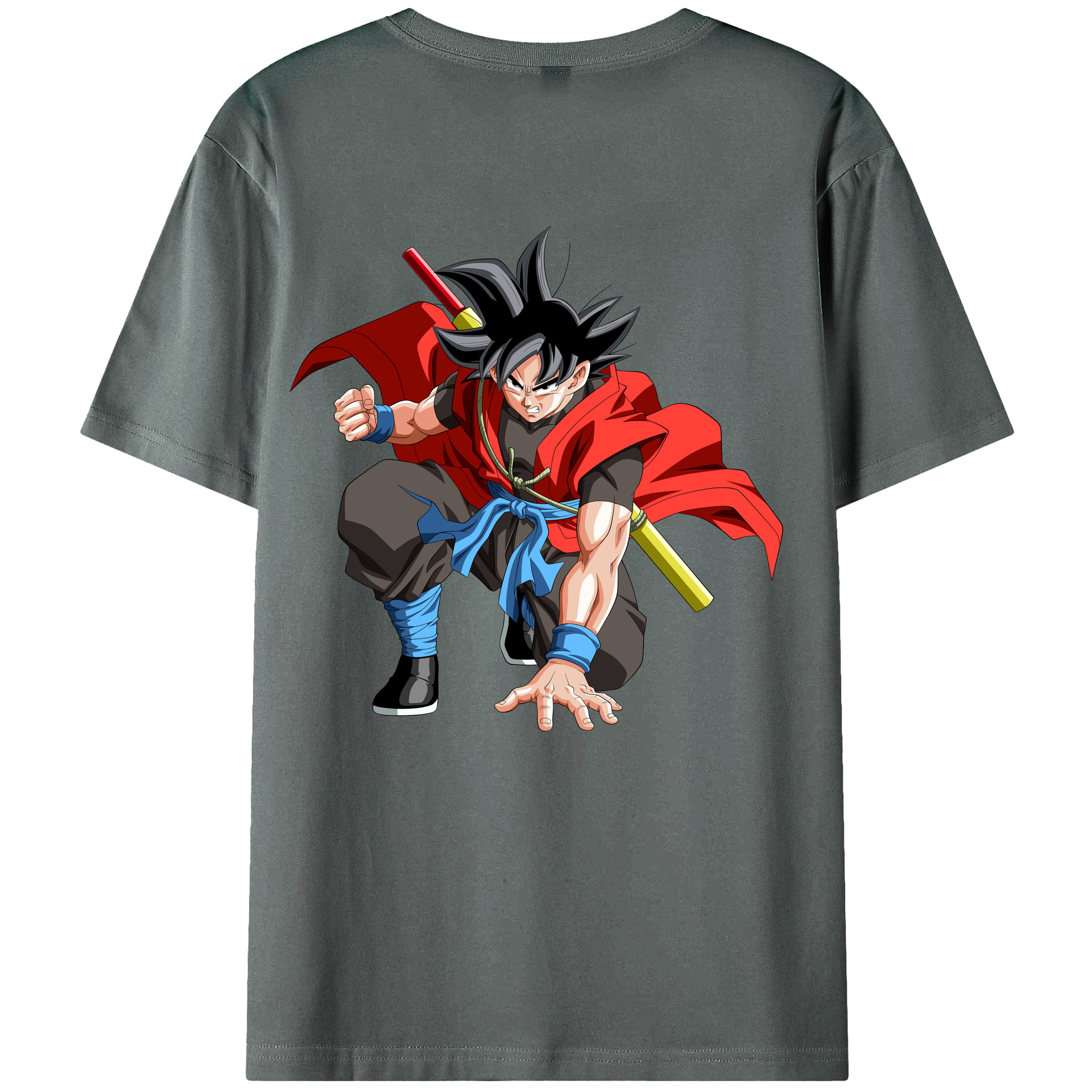 （画像用） ドラゴンボール 孫悟空（そん ごくう）Son Goku カカロット DRAGON BALL Kakarotto 綿100％ メンズ半袖Tシャツ（バックプリント） 通気性